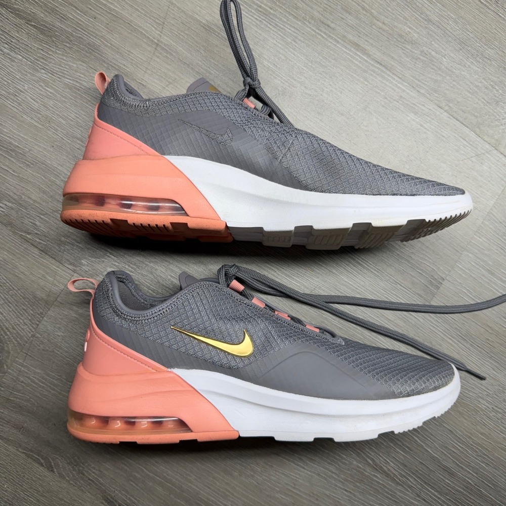Nike Air Max Motion 2 Womens 10 Grey Pink Gold Sneakers